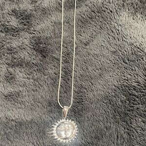 Silver Sun Pendant Necklace